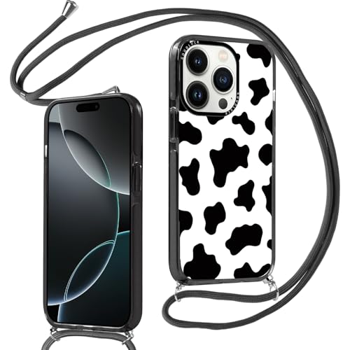 Knrlqim Durchsichtig Handyhülle Handykette für iPhone 16 Pro Hülle mit Band 6,3", Aesthetic Kuh Muster Design Schutzhülle, PC Case für Necklace Umhängen Kordel, Ultra Stoßfest Cover Knrlqim Durchsichtig Handyhülle Handykette für iPhone 16 Pro Hülle mit Band 6,3", Aesthetic Kuh Muster Design Schutzhülle, PC Case für Necklace Umhängen Kordel, Ultra Stoßfest Cover von Knrlqim