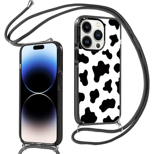 Knrlqim Durchsichtig Handyhülle Handykette für iPhone 16 Pro Max Hülle mit Band 6,9", Aesthetic Kuh Muster Design Schutzhülle, PC Case für Necklace Umhängen Kordel, Ultra Stoßfest Cover Knrlqim Durchsichtig Handyhülle Handykette für iPhone 16 Pro Max Hülle mit Band 6,9", Aesthetic Kuh Muster Design Schutzhülle, PC Case für Necklace Umhängen Kordel, Ultra Stoßfest Cover von Knrlqim