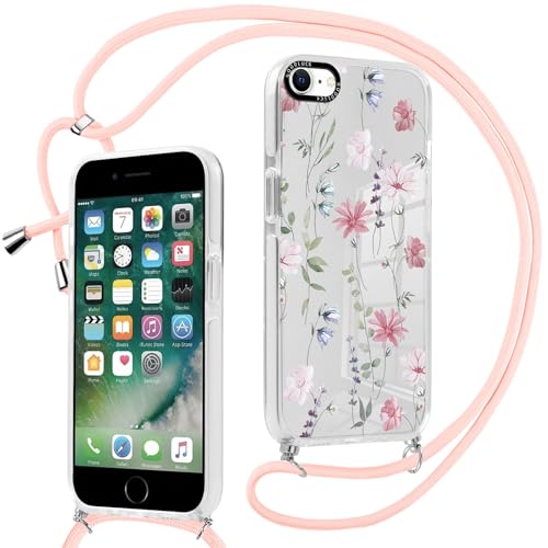 Knrlqim Durchsichtig Handyhülle Handykette für iPhone SE 4 Hülle mit Band 6,1", Aesthetic Blumen Muster Design Schutzhülle, PC Case für Necklace Verstellbare Umhängen Kordel, Ultra Stoßfest Cover Knrlqim Durchsichtig Handyhülle Handykette für iPhone SE 4 Hülle mit Band 6,1", Aesthetic Blumen Muster Design Schutzhülle, PC Case für Necklace Verstellbare Umhängen Kordel, Ultra Stoßfest Cover von Knrlqim