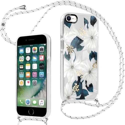 Knrlqim Durchsichtig Handyhülle Handykette für iPhone SE 4 Hülle mit Band 6,1", Aesthetic Blumen Muster Design Schutzhülle, PC Case für Necklace Verstellbare Umhängen Kordel, Ultra Stoßfest Cover Knrlqim Durchsichtig Handyhülle Handykette für iPhone SE 4 Hülle mit Band 6,1", Aesthetic Blumen Muster Design Schutzhülle, PC Case für Necklace Verstellbare Umhängen Kordel, Ultra Stoßfest Cover von Knrlqim
