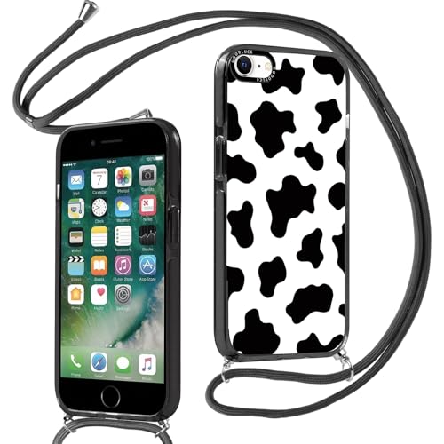 Knrlqim Durchsichtig Handyhülle Handykette für iPhone SE 4 Hülle mit Band 6,1", Aesthetic Kuh Muster Design Schutzhülle, PC Case für Necklace Umhängen Kordel, Ultra Stoßfest Cover Knrlqim Durchsichtig Handyhülle Handykette für iPhone SE 4 Hülle mit Band 6,1", Aesthetic Kuh Muster Design Schutzhülle, PC Case für Necklace Umhängen Kordel, Ultra Stoßfest Cover von Knrlqim