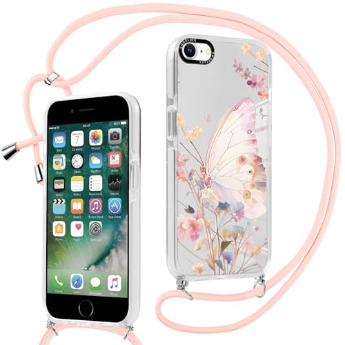 Knrlqim Durchsichtig Handyhülle Handykette für iPhone SE 4 Hülle mit Band 6,1", Aesthetic Schmetterling Muster Design Schutzhülle, PC Case für Necklace Umhängen Kordel, Ultra Stoßfest Cover Knrlqim Durchsichtig Handyhülle Handykette für iPhone SE 4 Hülle mit Band 6,1", Aesthetic Schmetterling Muster Design Schutzhülle, PC Case für Necklace Umhängen Kordel, Ultra Stoßfest Cover von Knrlqim