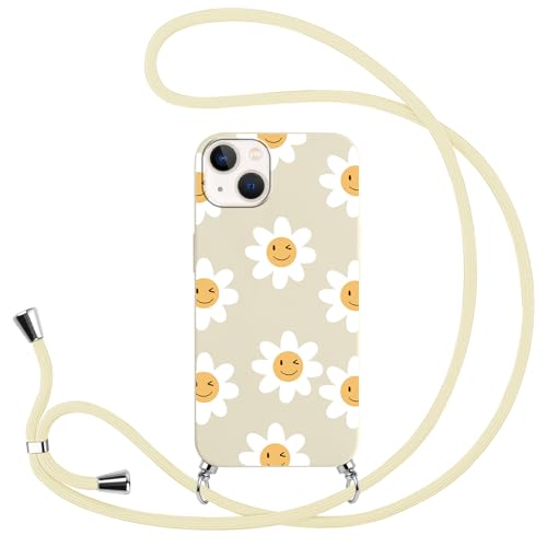 Knrlqim Handykette Handyhülle für iPhone 14 / iPhone 13 6,1" Hülle mit Band, Aesthetic Blumen Design Kette Schutzhülle mit Schnur Abnehmbar, Necklace Case zum Umhängen Kordel Silikon Cover, Flower 3 Knrlqim Handykette Handyhülle für iPhone 14 / iPhone 13 6,1" Hülle mit Band, Aesthetic Blumen Design Kette Schutzhülle mit Schnur Abnehmbar, Necklace Case zum Umhängen Kordel Silikon Cover, Flower 3 von Knrlqim