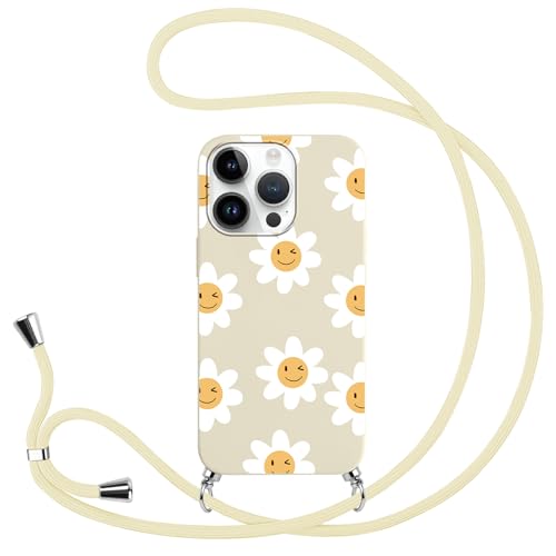 Knrlqim Handykette Handyhülle für iPhone 16 Pro Max 6,9" Hülle mit Band, Aesthetic Blumen Design Kette Schutzhülle mit Schnur Abnehmbar, Necklace Case zum Umhängen Kordel Silikon Cover, Flower 3 Knrlqim Handykette Handyhülle für iPhone 16 Pro Max 6,9" Hülle mit Band, Aesthetic Blumen Design Kette Schutzhülle mit Schnur Abnehmbar, Necklace Case zum Umhängen Kordel Silikon Cover, Flower 3 von Knrlqim