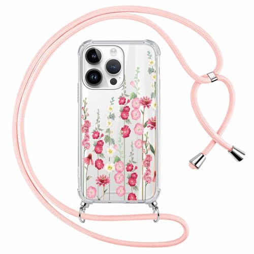 Knrlqim Handykette für iPhone 16 Pro Hülle mit Band, Transparent Aesthetic Blumen Motiv Silikon Handyhülle mit Kette Kordel zum Umhängen Stoßfest Kratzfest Anti-Vergilbung Schutzhülle Knrlqim Handykette für iPhone 16 Pro Hülle mit Band, Transparent Aesthetic Blumen Motiv Silikon Handyhülle mit Kette Kordel zum Umhängen Stoßfest Kratzfest Anti-Vergilbung Schutzhülle von Knrlqim