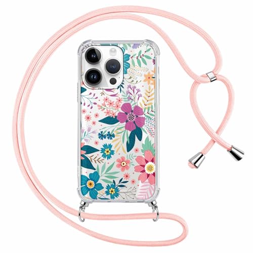 Knrlqim Handykette für iPhone 16 Pro Hülle mit Band, Transparent Aesthetic Blumen Motiv Silikon Handyhülle mit Kette Kordel zum Umhängen Stoßfest Kratzfest Anti-Vergilbung Schutzhülle Knrlqim Handykette für iPhone 16 Pro Hülle mit Band, Transparent Aesthetic Blumen Motiv Silikon Handyhülle mit Kette Kordel zum Umhängen Stoßfest Kratzfest Anti-Vergilbung Schutzhülle von Knrlqim
