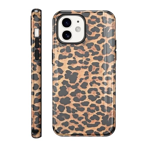 Knrlqim Hülle Leopard für iPhone 12 / iPhone 12 Pro 6,1", Leoprint Motiv Aesthetic Muster Design Handyhülle für Mädchen, Weich Silikon TPU Slim Stoßfest Kratzfest Schutzhülle Kameraschutz, Leopard von Knrlqim