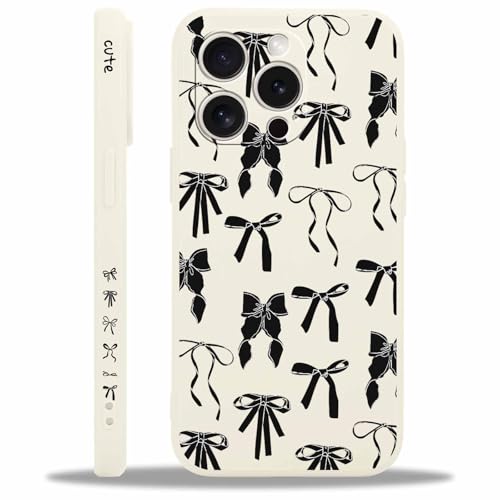Hülle Schleife für iPhone 16 Pro 6,3", Bunt Fliege Motiv Aesthetic Muster Design Handyhülle für Mädchen Frauen, Weich Silikon TPU Slim Stoßfest Kratzfest Schutzhülle Kameraschutz, Beige 2 Hülle Schleife für iPhone 16 Pro 6,3", Bunt Fliege Motiv Aesthetic Muster Design Handyhülle für Mädchen Frauen, Weich Silikon TPU Slim Stoßfest Kratzfest Schutzhülle Kameraschutz, Beige 2 von Knrlqim