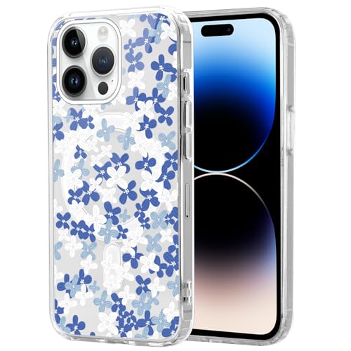 Knrlqim Magnetisch Hülle für iPhone 14 Pro Max 6,7", Transparent Soft Handyhülle mit Blumen Muster, Kompatibel mit MagSafe Silikon Aesthetic Niedlich durchsichtig Stoßfest Schutzhülle, Blumen 3 Knrlqim Magnetisch Hülle für iPhone 14 Pro Max 6,7", Transparent Soft Handyhülle mit Blumen Muster, Kompatibel mit MagSafe Silikon Aesthetic Niedlich durchsichtig Stoßfest Schutzhülle, Blumen 3 von Knrlqim