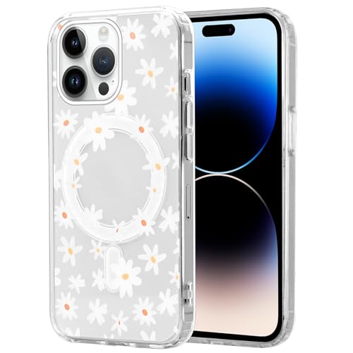 Knrlqim Magnetisch Hülle für iPhone 14 Pro Max 6,7", Transparent Soft Handyhülle mit Blumen Muster, Kompatibel mit MagSafe Silikon Aesthetic Niedlich durchsichtig Stoßfest Schutzhülle, Blumen 4 Knrlqim Magnetisch Hülle für iPhone 14 Pro Max 6,7", Transparent Soft Handyhülle mit Blumen Muster, Kompatibel mit MagSafe Silikon Aesthetic Niedlich durchsichtig Stoßfest Schutzhülle, Blumen 4 von Knrlqim