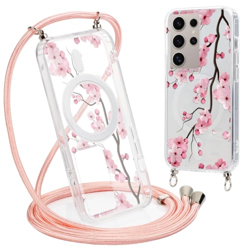 Knrlqim Magnetische Handykette Hülle für Samsung Galaxy S24 Ultra 6,8" mit Band, Kompatibel mit MagSafe, Aesthetic Blumen mit Umhängeband Silikon + Schwer PC Schutzhülle Motiv Schutzhülle, Blumen 5 Knrlqim Magnetische Handykette Hülle für Samsung Galaxy S24 Ultra 6,8" mit Band, Kompatibel mit MagSafe, Aesthetic Blumen mit Umhängeband Silikon + Schwer PC Schutzhülle Motiv Schutzhülle, Blumen 5 von Knrlqim