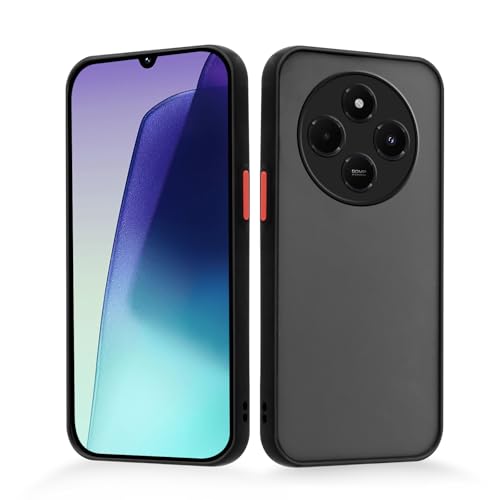 Knrlqim Matt Hülle für Xiaomi Redmi 14C,Handyhülle Stoßfeste FallSchutz Anti-Kratzen case,Durchscheinende Rückseite Schutzhülle Dünn Cover für Redmi 14C 6,88 Zoll,Anti-Fingerabdruck,Schwarz von Knrlqim