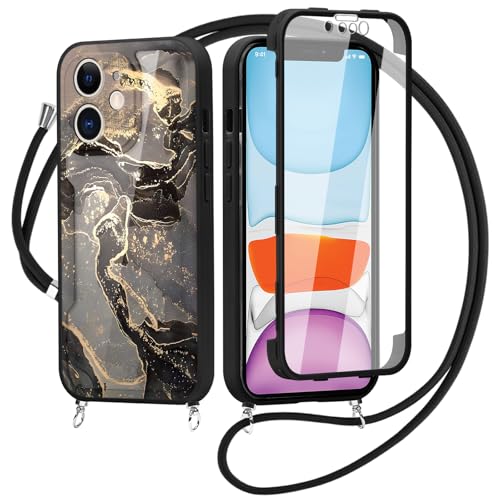 Knrlqim für iPhone 11 6,1" Hülle mit Band, Aesthetic Buntes Marmor Handyhülle mit Kordel zum Umhängen, 360 Grad Handykette Schutzhülle mit Eingebautem Displayschutz, Silikon Stoßfest Case Knrlqim für iPhone 11 6,1" Hülle mit Band, Aesthetic Buntes Marmor Handyhülle mit Kordel zum Umhängen, 360 Grad Handykette Schutzhülle mit Eingebautem Displayschutz, Silikon Stoßfest Case von Knrlqim