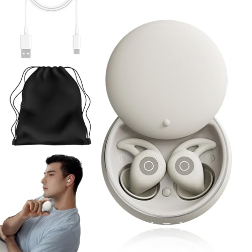 Knubbuf Novonell Snooze Pods Pro, Snoozepods Pro SchlafkopfhöRer, SchlafkopfhöRer Bluetooth mit ANC, KopfhöRer Gegen Schnarchen, KopfhöRer Schlafen, Anti Schnarch-KopfhöRer füR SeitenschläFer (Grau) von Knubbuf