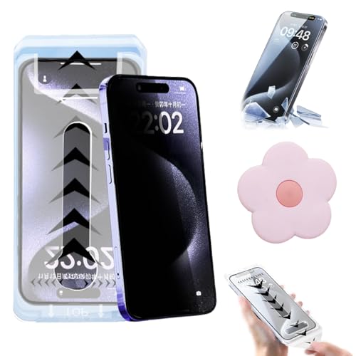 Knubbuf Silk Screen Dust-Free Room Tempered Film, Privacy Screen Protector for iPhone 16/15/14/13/12 Pro Max/Plus - Dust Free without Bubbles (Anti-Peep, for iPhone 14 Plus) von Knubbuf