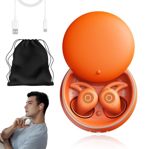 Novonell Snooze Pods Pro, Snoozepods Pro SchlafkopfhöRer, SchlafkopfhöRer Bluetooth mit Anc, KopfhöRer Gegen Schnarchen, KopfhöRer Schlafen, Anti Schnarch-KopfhöRer füR SeitenschläFer (Orange) von Knubbuf