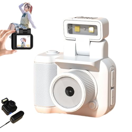 Retrosnap Mit LED-Blitzlicht, Retrosnap Camera, 1080p Mini Digitalkamera, Schlüsselanhänger-Kamera Mini Mit 6 Fotofiltern, Videokamera Für Vlogging Auf Reisen (32G-Weiß, for iPhone) von Knubbuf
