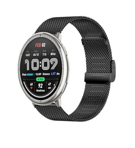 KoGiio 20mm Armband für Amazfit Active 2/Amazfit Active/Amazfit GTR Mini/Amazfit GTS 4 / Amazfit GTS 4 Mini/Amazfit Bip 3 / Amazfit Bip 3 Pro, Metall Uhrenarmband von KoGiio