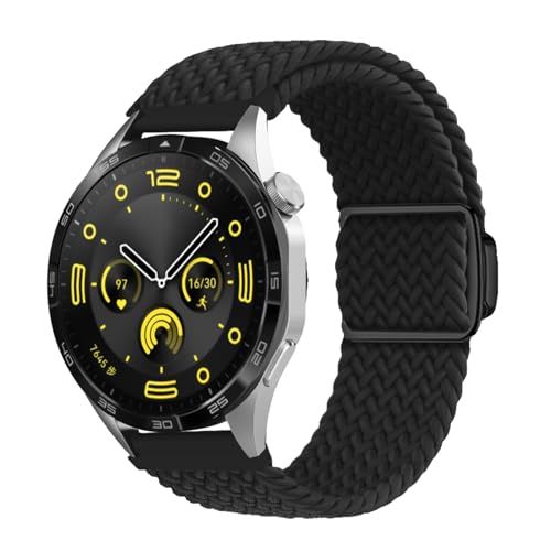 KoGiio 22mm Geflochtenes Armband Kompatibel mit Xiaomi Watch 2/Xiaomi Watch S3/ Watch 2 Pro/Oneplus watch 2/Amazfit Balance/Bip 5/Huawei Watch GT4 46mm/Watch 4 Pro, Magnetisch Ersatzarmband Schwarz von KoGiio