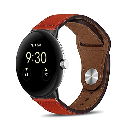 KoGiio Armband Kompatibel mit Google Pixel Watch/Google Pixel Watch 2, Damen Herren Hochwertiges Leder Uhrenarmbänder, Metallschnalle Ersatzarmband Kompatibel mit Google Pixel Watch/Watch 2 von KoGiio