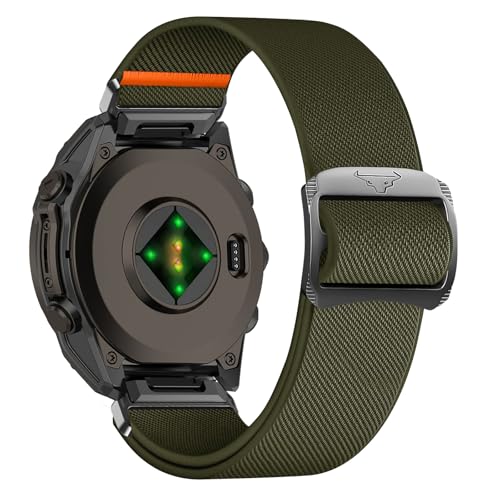 KoGiio Armband QuickFit 22mm für Garmin Instinct 3 Dual Power/E / 3 Solar / 3 AMOLED 45mm / Fenix E / 8 47 mm, Uhrenarmbänder Ersatzarmband Nylon Comfort Elastisch von KoGiio