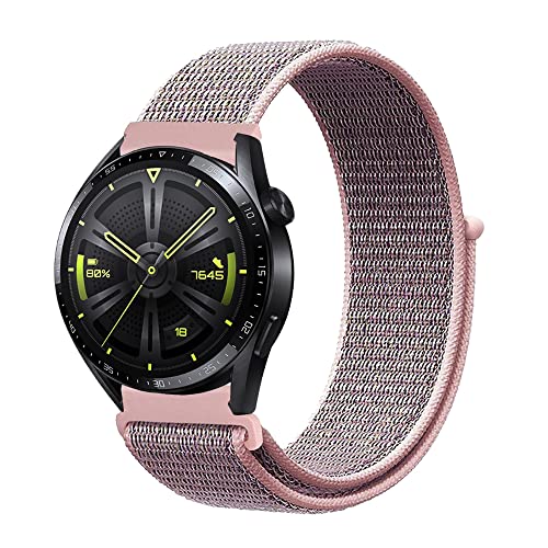KoGiio Armband für Xiaomi Watch S3 /Xiaomi Watch 2/Xiaomi Watch 2 Pro/Huawei Watch GT 4 46mm/Watch 4 Pro/3 Pro/ 4/Watch Ultimate/Watch Buds, 22mm Nylon Sanft Einstellbare Uhrenarmband-Rosa von KoGiio