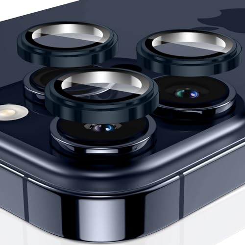 KoGiio Kameraschutz Kompatibel mit IPhone 15 Pro/iPhone 15 Pro Max, Anti Kratzer 9H Schutzfolie HD Objektivschutz, Blasenfrei Protector Hülle, Unabhängig Linse Schutzfolie-Blau von KoGiio