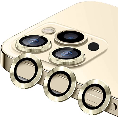 KoGiio Kameraschutz für iPhone 14 Pro/14 Pro Max, Anti Kratzer 9H Schutzfolie HD Objektivschutz, Blasenfrei Protector Hülle, Unabhängig Aluminium Linse Schutzfolie für iPhone 14 Pro/14 Pro Max-Gold von KoGiio