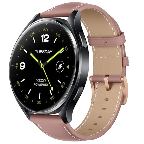 KoGiio Leder Armband 22mm für Xiaomi Watch 2/Xiaomi Watch S3/ Watch 2 Pro/Oneplus watch 2/Amazfit Balance/Bip 5/Cheetah Pro/Amazfit Balance, Herren Damen Ersatz Weich Uhrenarmbänder - Rosa von KoGiio