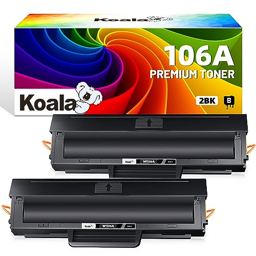 Koala 106A Toner (W1106A Mit Chip) Kompatible für HP 106A schwarz für HP Laser MFP 135wg 137fwg 137fnw Toner Laser 135a 135r 135w 107w 107a 107r Drucker (2er Pack) von Koala
