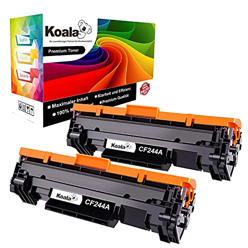 Koala Kompatible Tonerkartusche als Ersatz für HP 44A CF244A Toner für Laserjet Pro MFP M28A M28W M15A M15W Drucker (Schwarz, 2er-Pack) von Koala