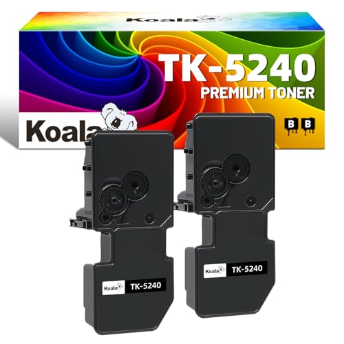 Koala TK5240 Toner kompatibel mit Kyocera TK-5240 TK-5240K TK-5240C TK-5240Y TK-5240M Toner für Kyocera Ecosys M5526CDN M5526CDW P5026CDN P5026CDW (2 schwarz) von Koala