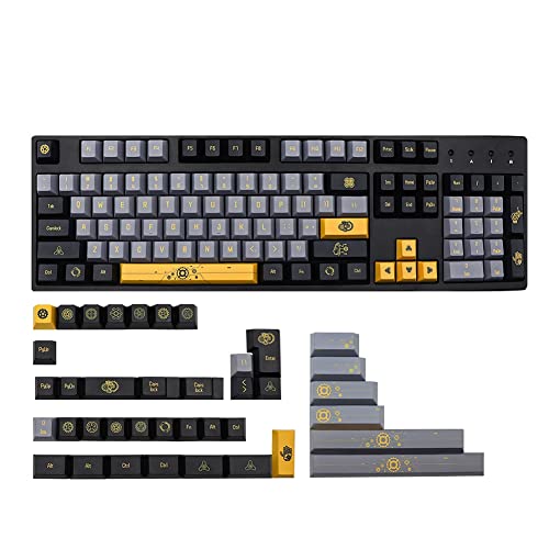 Koanhinn 143 Tasten Mechanisches Thema Tastenkappe Pbt Cherry Tastenkappen für Gk61/64/NJ68/75/84/87/96/980/108 Mechanische Tastatur Key Cap von Koanhinn