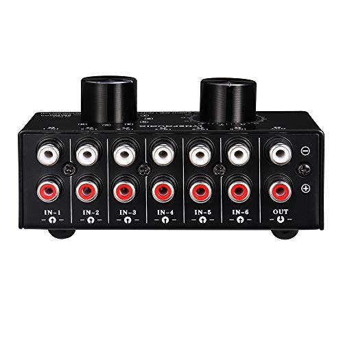 Koanhinn 6 Eingang 1 Ausgang Schalter Audio Source Switcher Audio Eingangssignal Wahlschalter mit Lautstärkeeinstellung und manuellem Schalter von Koanhinn