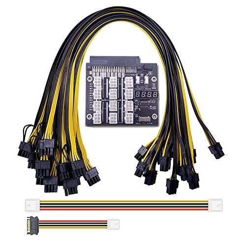 Koanhinn Mining Breakout Brett 12 Port 6Pin Power Module mit LED 4Pin Kabel für PSU Server mit 6Pin 8Pin Stromkabel von Koanhinn