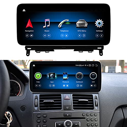 Koason 10.25 Zoll Bildschirm Monitor Android HD1920 Screen GPS Navigation Autoradio Wireless Carplay Multimedia Stereo Player für Mercedes Benz C W204 2007-2010 NTG4.0 von Koason