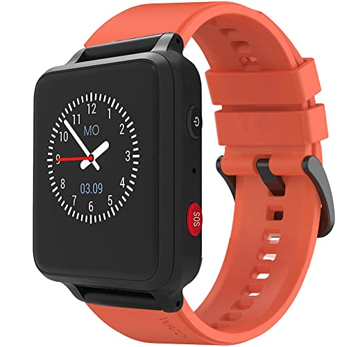 Kobmand Compatible with Anio 5 Armband,20mm Weiches Silikon Uhrenarmband Kinder SmartWatch Band Ersatz (Orange) von Kobmand