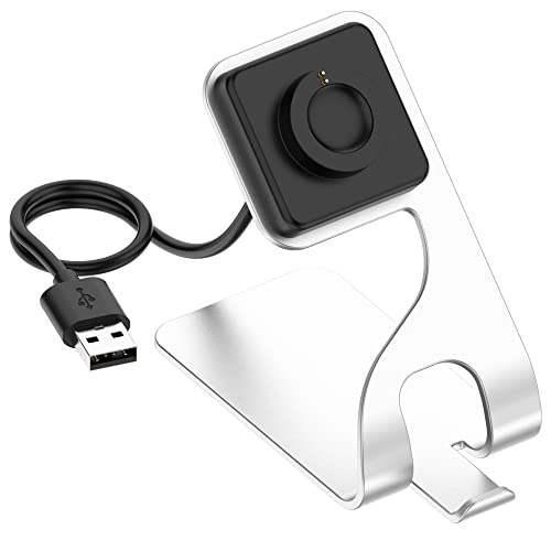 Kobmand Ladestation Kompatibel mit Fossil Gen 6,Ladekabel Smart Watch Kabel Charger Stand Ladestation für Fossil Gen 6/Fossil Gen 4/Fossil Gen 5/ (Silber) von Kobmand