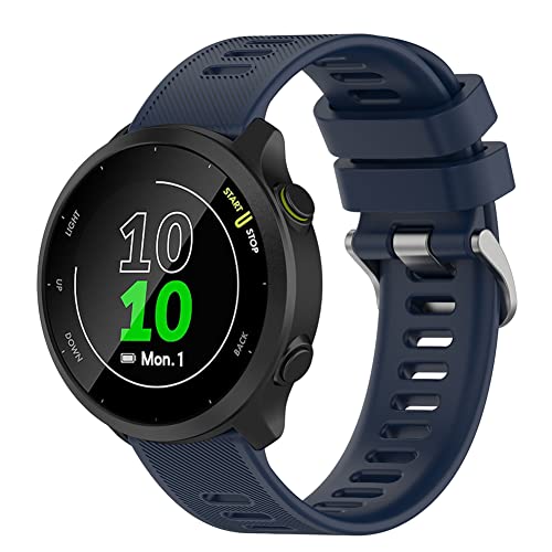 Kobmand Uhrenarmband Kompatibel mit Garmin Forerunner 55, 158, Vivoactive 3, 245, 645 Music - Silikon, 20 mm, Navy blau, Unisex, Sportlich, Schnalle, Standard, 5.5-8.5 Zoll Kobmand Uhrenarmband Kompatibel mit Garmin Forerunner 55, 158, Vivoactive 3, 245, 645 Music - Silikon, 20 mm, Navy blau, Unisex, Sportlich, Schnalle, Standard, 5.5-8.5 Zoll von Kobmand