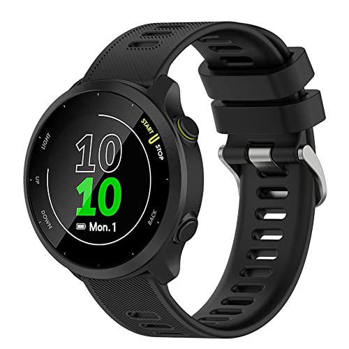 Kobmand Uhrenarmband Kompatibel mit Garmin Forerunner 55, 158, Vivoactive 3, 245, 645 Music - Silikon Ersatz Uhrenarmband für Garmin - 20mm, Schwarz, 5.5 bis 8.5 Zoll Kobmand Uhrenarmband Kompatibel mit Garmin Forerunner 55, 158, Vivoactive 3, 245, 645 Music - Silikon Ersatz Uhrenarmband für Garmin - 20mm, Schwarz, 5.5 bis 8.5 Zoll von Kobmand