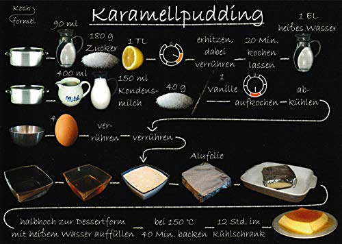 Kochformel Rezept-Postkarte Desserts: Karamellpudding von Kochformel