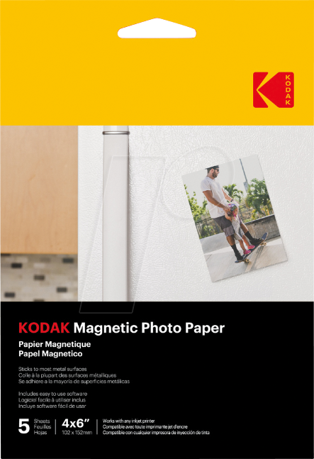 KODAK 9891031 - Magnetisches Fotopapier, 10 x 15 cm, 5 Blatt von Kodak