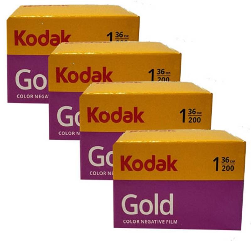 Kodak Farbnegativfilm 4x Kodak Gold 200/36 Kleinbildfilm von Kodak