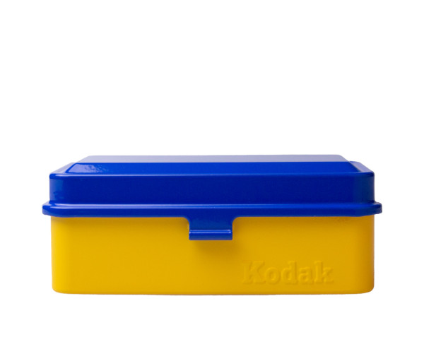 Kodak Filmdose 120/135 gelb mit blauem Deckel (für 8 Rollen 120 oder 10 Rollen 135 Filme) von Kodak