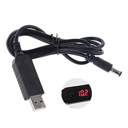 Kodbww für USB auf 5 V-12 V, einstellbares Step-Up-Kabel, 5,5 x 2,1 mm, für WLAN-Router, LED-Streifen, Schwarz Kodbww für USB auf 5 V-12 V, einstellbares Step-Up-Kabel, 5,5 x 2,1 mm, für WLAN-Router, LED-Streifen, Schwarz von Kodbww