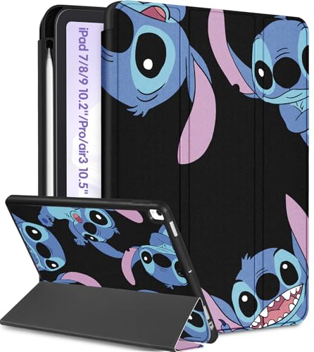 Koecya Schutzhülle für iPad 9. / 8. / 7. Generation (25,9 cm), niedliches Cartoon-Kawaii-Design für Mädchen, Kinder, Teenager, Jungen, Mädchen, Frauen, coole Hülle, Folio-Ständer mit Stifthalter, für von Koecya