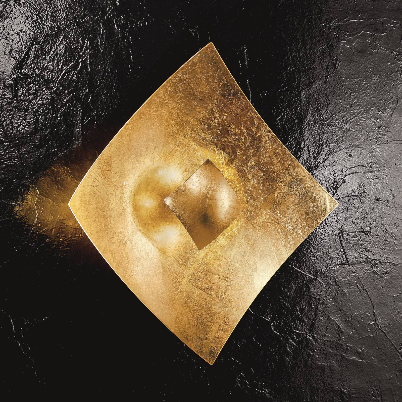 Wandleuchte Quadrangolo mit Blattgold, 18 x 18 cm Wandleuchte Quadrangolo mit Blattgold, 18 x 18 cm von Kögl