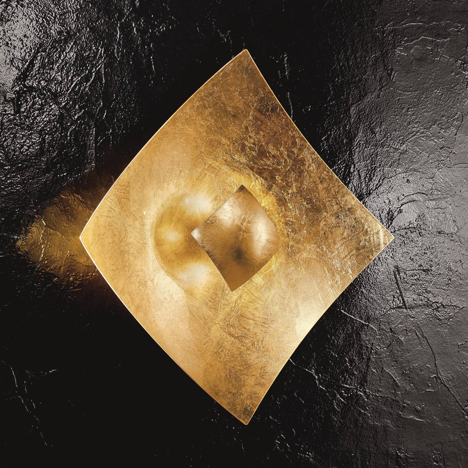 Wandleuchte Quadrangolo mit Blattgold, 50 x 50 cm Wandleuchte Quadrangolo mit Blattgold, 50 x 50 cm von Kögl