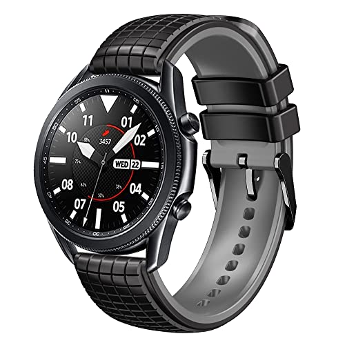Koelaa 22mm Ersatzarmband Kompatibel mit Amazfit Bip 5/Cheetah/Cheetah Pro/GTR 4/3 Pro/2 eSIM/2e/Pace/Stratos 3, Silikon Uhrenarmbänder, Sport Ersatzarmband-Schwarz+Grau von Koelaa
