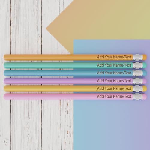KoelntDIY Personalisierte Bleistifte mit Namen, individuell graviert, 2, dreieckiger Bleistift mit Text, Set mit 120 Stück, 6 Farben, Geschenk zum Schulanfang, Hochzeit, Lehrertag von KoelntDIY